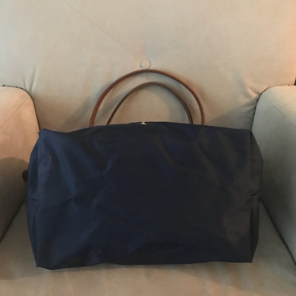 *SOLD Longchamp Le Pliage Navy Blue Large Tote - Picture 6 of 8